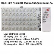 Bộ mạch đèn LED năng lượng mặt trời mắt ngọc 50W gồm mạch và remote